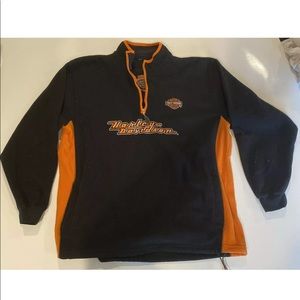 Vintage Fleece Blue Ridge Harley Davidson Pulluver